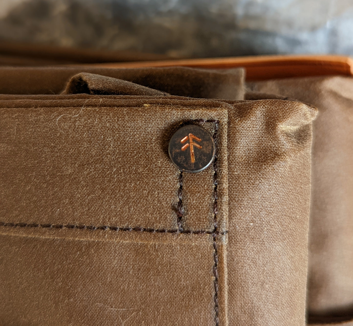 Handcrafted Waxed Cotton Full Bib Apron (with leather strap)