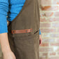 Handcrafted Waxed Cotton Full Bib Apron (with leather strap)