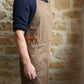 Handcrafted Waxed Cotton Full Bib Apron (with leather strap)